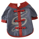 Pet Spring Summer Vest Small Pet Male Dog Traditional Han Style Vest Gray M