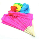 Hand Made Colorful Belly Dance Dancing Silk Bamboo Long Fans Veils For Folk O9Z6