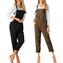 Women Casual Straps Pockets Jumpsuit Ladies Loose Solid Sleeveless Rompers