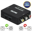 HDMI To AV, 1080P Full HD HDMI Converter, Video Audio AV To HDMI Adapter With