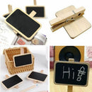 10X Top Mini Blackboard Chalkboard Office Home Wooden Message Holder Clip JR