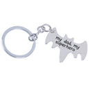 1XMy Dad My Superhero" bat shape keychain daddy keyrings gift for Fathers Day JR