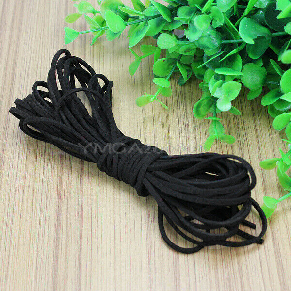 1 Roll Durable Black Suede Leather Cord String 2mm for Bracelet Neckla NAH