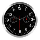 3 in 1 Silent Quartz Wall Clock Quiet Sweep Movement Thermometer Hygrometer