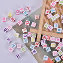 Mixed 6mm Acrylic Beads 100pc Square Alphabet Letter Charms DIY Jewelry MakinME