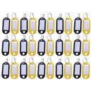30 X Coloured Plastic Key Fobs Luggage ID Tags Labels Key rings with Name