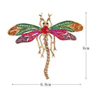Crystal Colorful Dragonfly Insect Shaped Brooch Pin Badge Bag Decor Jewelry Gi3C