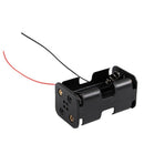 2 Pcs Dual Layers Black Plastic 4 x AA 6V Battery Holder Case Wired G5S1