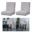 2pcs Short-back Dining Chair Covers Stretch Bar Pub Counter Stool Slipcovers