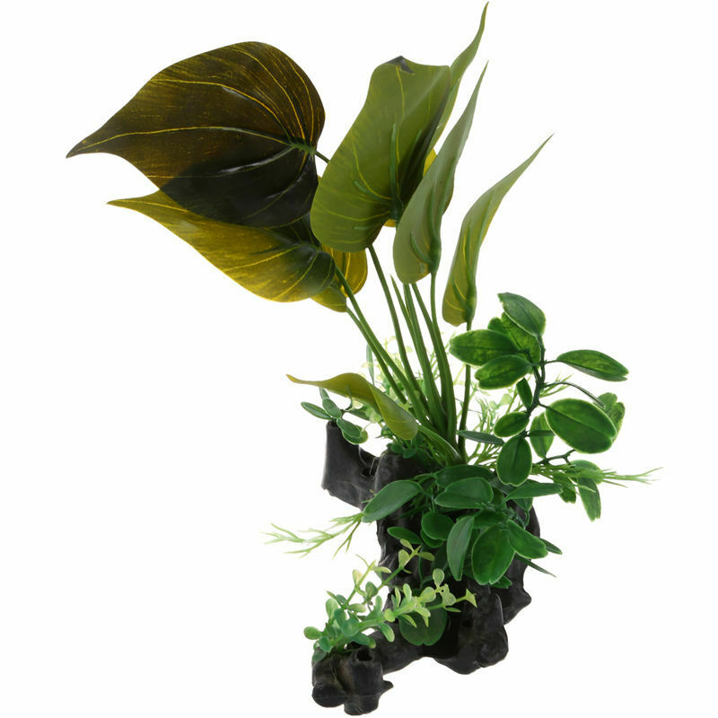 Plastic Aquarium Terrarium Plants Landscacpe Decorative Ornament for Reptil W9I1