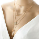 Fashion Women Multilayer Cross English Letter Pendant Choker Necklace Jewe BX