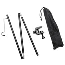 Portable Folding Lamp Pole Camping Picnic Adjustable Light Holder (Black)