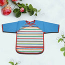 Waterproof feeding of Bib gown with long sleeves for baby toddler blue Z7V8
