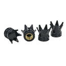 4pcs Black Chrome Tire Air Valve Caps Stem Cover Crown for Car Wheel Truck