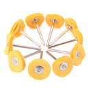 10 x 25mm Round Polishing Buffing Cloth Wheel Brush Rotary Pad Tool 3mm Shank