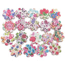 100PCs Flower Shape Wooden Sewing Button 2 Holes for DIY Craft Supplies 20mm