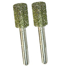 2Pcs 6mm Shank Diamond Coated Cylinder Head Grinding Bit for Rotary Tool - 8mm