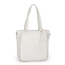 4pcs/Set Lichi Leather Tassels Women Tote Shoulder Clutch Card Bags (Beige)