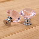 8 x Pink diamond bling decoration door furniture drawer handle knob 30x27mm