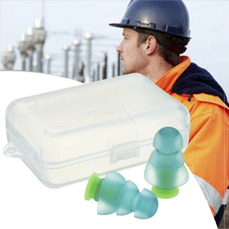 2Pcs Silicone Earplugs Noise Cancelling Reusable Ear Plugs Hearing Protection