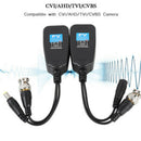 2 x CCTV Coax BNC Video Power Balun Transceiver to CAT5e 6 RJ45 Connector QSH