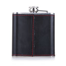 6oz Stainless Steel Hip Flask Faux Leather Wrapped Flagon Wine Pot Portable