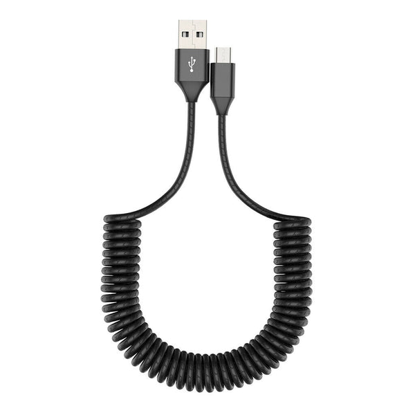 Spiral Coiled Micro USB Male To USB 3.0 Male Adapter Spring Cable 1.8M