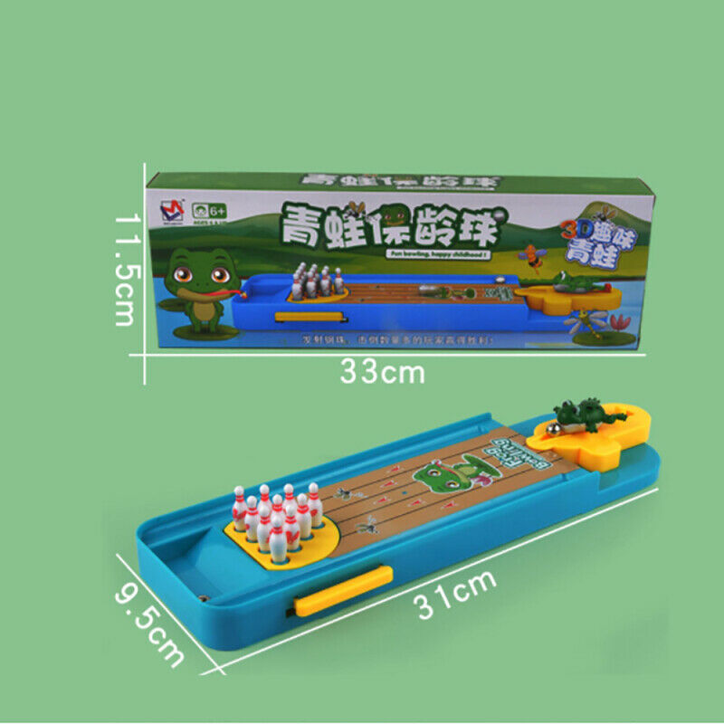 Child Novel Table Game Mini Bowling Table Frog Launcher Plastic Kids Xmas  TJG