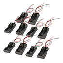 10x Wire Lead Black Plastic Battery Holder Box Storage Case DIY for 2 x 1.5V AA