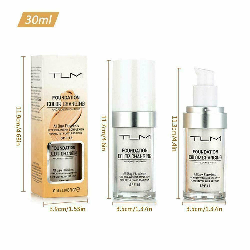 30ml TLM Color Changing Liquid Foundation Makeup Base Change To Your Skin Tone