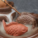 Ceramic Fish Backflow Incense Burner,Incense Cones Sticks Holder,Perfect Fo L3Z2