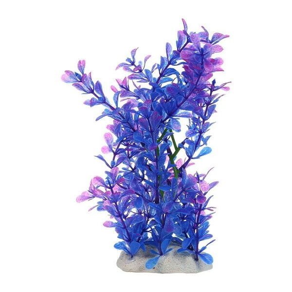 1 x Art Plant 15-20 CM Aquarium Decoration Water Plant purple + blue