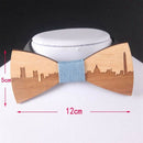Wedding Bow Tie Wooden Butterfly City Skyline For Men's Suit Shirt Necktie  S6P8