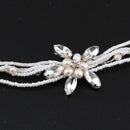Glitter Natural Pearls Rhinestone Headband Head Chain Wedding Party Headwear