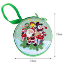 Santa Claus Tinplate Key Headset Storage Bag Coin Purse Kids Girls Xmas Gift Box
