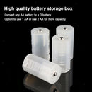 8pcs AA To D Size Battery Adapter White Case