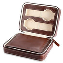 Black Zippered Watches Box Travel Case - Watch Organizer Collection - PU Le J2T8
