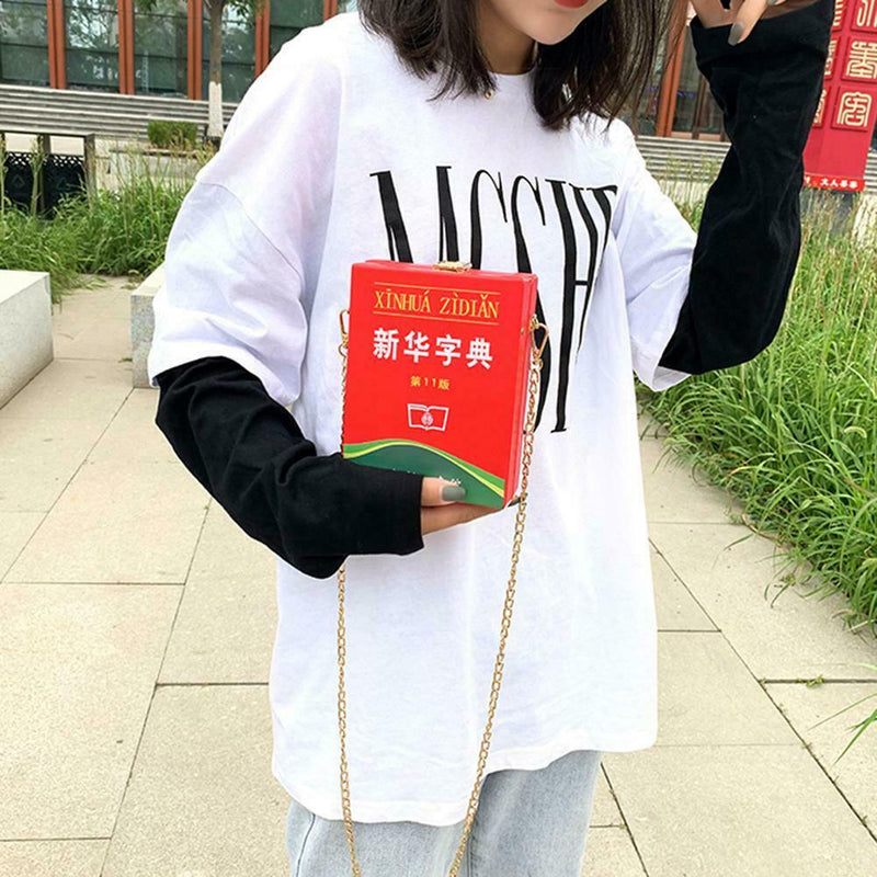 Women Shoulder Crossbody Handbag Creative Dictionary Lady Travel Shopping Purse