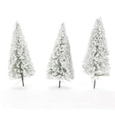 10pcs White Scenery Landscape Cedar Trees for Winter Snow Tree Layout 10cm
