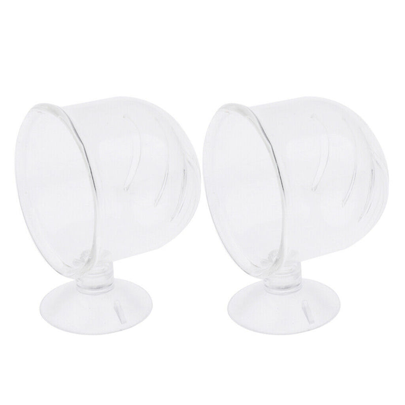 2x Glass Feeding Cup Fish Feeder Shrimp Red Worms