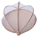 Handmade Bamboo Woven Bug Proof Wicker Basket Dustproof Picnic Fruit Tray F Z9C4