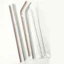 5pcs Set Reusable Metal Steel Drinking Straws with Cleaning Brush