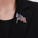 Fashion American USA Flag Rhinestones Crystal Brooch Pin Elegant Jewelry Gift j7