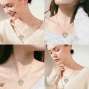 Elegant Heart Shaped Cross Necklace Women Fashion Angel Wings Pendant Jewel J9B8