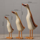 Set Of 3 Painted Duck Statues Garden Yard Lawn Decor Hand