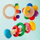 4pcs Wooden Hand Ring Bell Baby Kid Bed Rattles Musical Education Gift Toys
