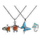 2 Sets Color Change Mood Emotion Necklace Ring Magic Jewelry Set Ring Gifts