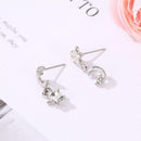 Fashion Stars Moon Dangle Rhinestone Earrings Women Jewelry Shiny Ear Drop