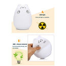 1X(Popular Led Usb Rechargeable Cute Cat Night Light Colorful Silicone Bedr