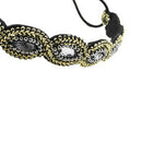 Gunmetal Western National Style Ancient Handmade Beaded Rhinestone Hair Ban
